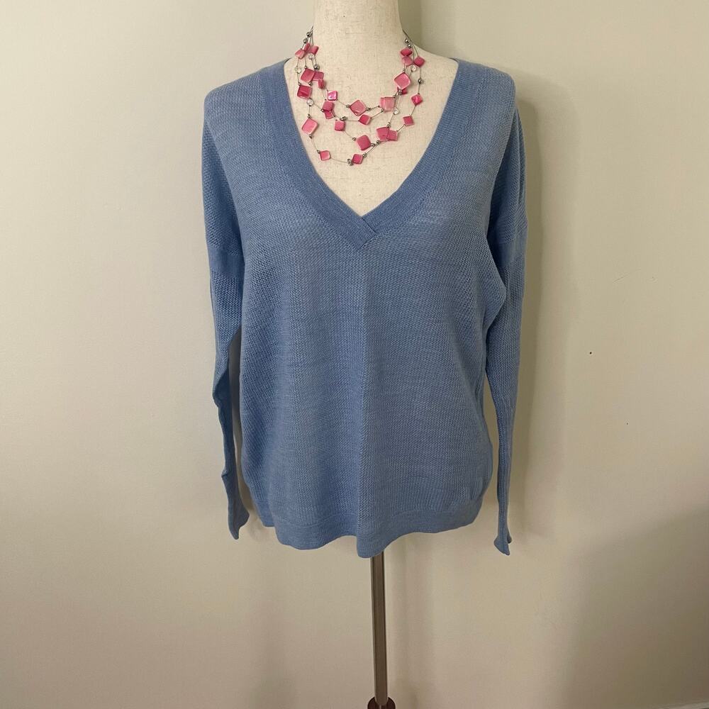 J.Crew 100% Merino Wool Drop Shoulder V-Neck Sweater Sz 8